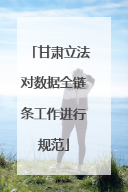 甘肃立法对数据全链条工作进行规范